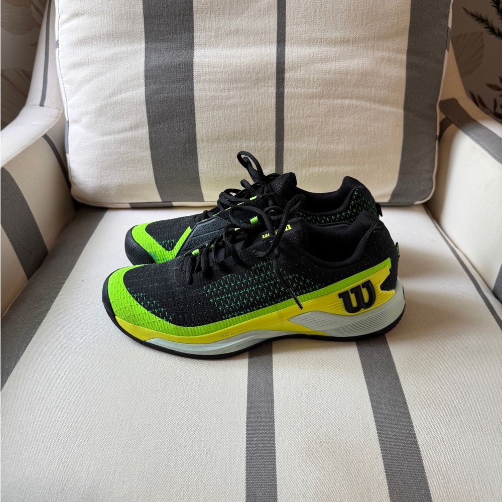 Wilson Black and Neon Green Athletic Shoes